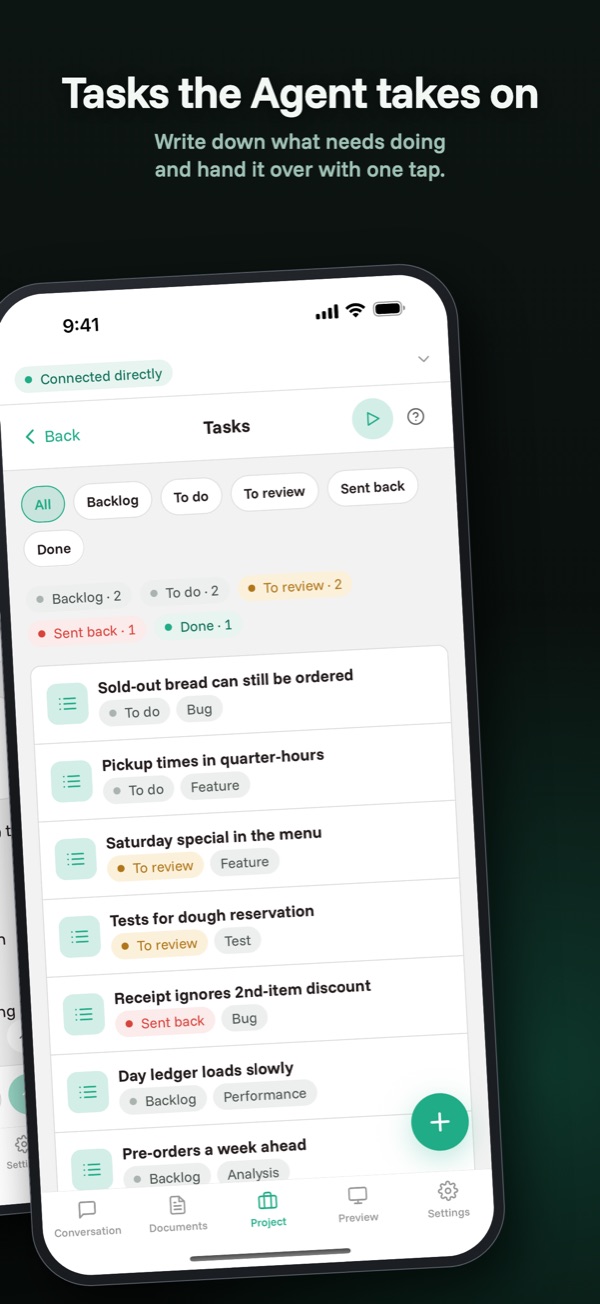 Tasks: what is in progress and what waits for your review
