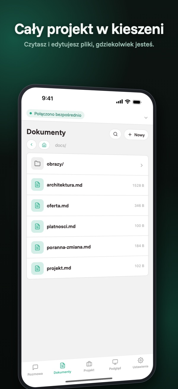 Dokumenty — Dokumentacja projektu w kieszeni, nawet bez zasięgu.